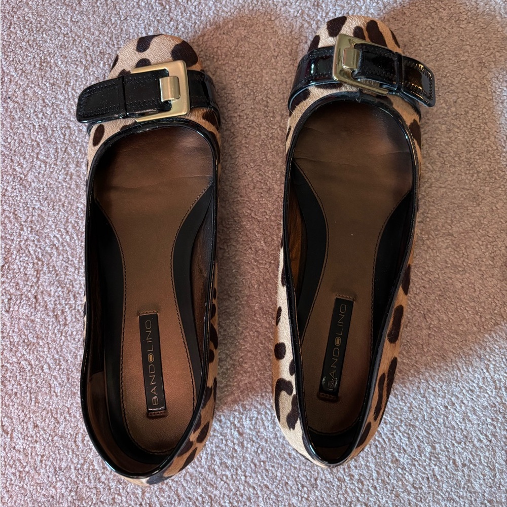 Bandolino Leopard Print Flats in Brown and Black